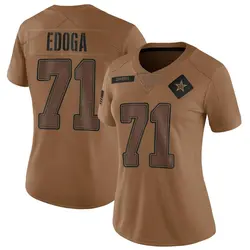 Nike Chuma Edoga Dallas Cowboys Limited Brown 2023 Salute To Service Jersey - Women's