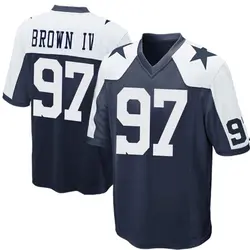 Nike Earnest Brown IV Dallas Cowboys Game Navy Blue Throwback Jersey - Youth