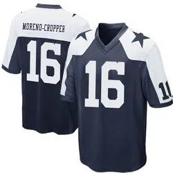 Nike Jalen Moreno-Cropper Dallas Cowboys Game Navy Blue Throwback Jersey - Men's