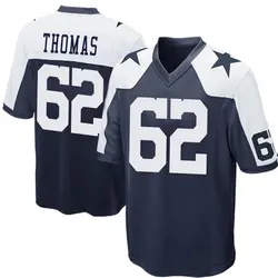 Nike Nathan Thomas Dallas Cowboys Game Navy Blue Throwback Jersey - Men's