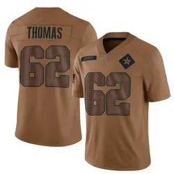 Nike Nathan Thomas Dallas Cowboys Limited Brown 2023 Salute To Service Jersey - Men's