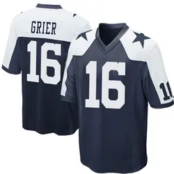 Nike Will Grier Dallas Cowboys Game Navy Blue Throwback Jersey - Men's